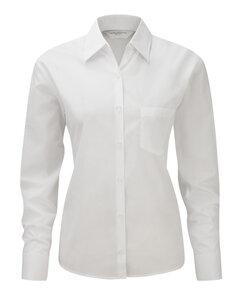 Russell Collection RU934F - Ladies' Long Sleeve Polycotton Easy Care Poplin Shirt White