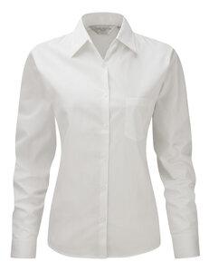 Russell Collection RU936F - Ladies' Long Sleeve Pure Cotton Easy Care Poplin Shirt White