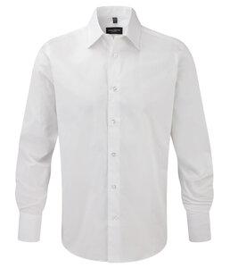 Russell Collection RU946M - Men's Long Sleeve Fitted Shirt White