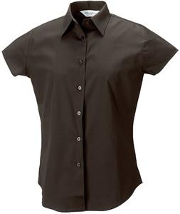 Russell Collection RU947F - Ladies' Short Sleeve Fitted Shirt Chocolate