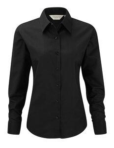 Russell Collection RU932F - Ladies' Long Sleeve Easy Care Oxford Shirt Black