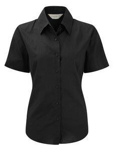 Russell Collection RU933F - Ladies' Short Sleeve Easy Care Oxford Shirt Black