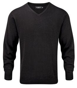 Russell Collection RU710M - V-Neck Knitted Pullover Black