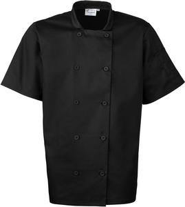 Premier PR656 - Short Sleeve Chef's Jacket Black