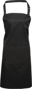 Premier PR154 - 'Colours' Bib Apron with Pocket Black