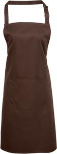 Premier PR154 - 'Colours' Bib Apron with Pocket Brown