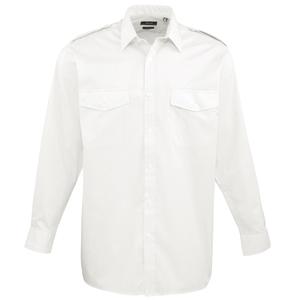 Premier PR210 - Long Sleeve Pilot Shirt White