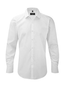Russell Europe R-960M-0 - Men`s LS Ultimate Stretch Shirt White