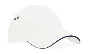 Beechfield B15c - Ultimate 5 Panel Cap - Sandwich Peak White/French Navy