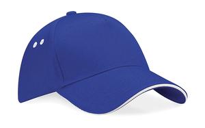 Beechfield B15c - Ultimate 5 Panel Cap - Sandwich Peak Bright Royal/White