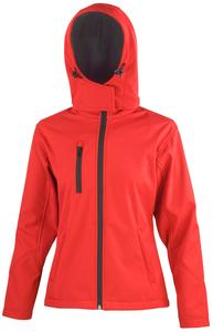 Result R230F - Women's Core TX performance hooded softshell jacket Red/ Black