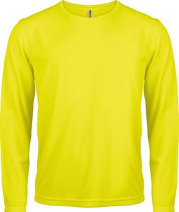 ProAct PA443 - Men's Long Sleeve Sports T-Shirt Fluorescent Yellow