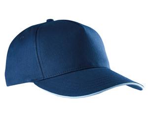 K-up KP130 - SANDWICH PEAK CAP - 5 PANELS Navy / Sky Blue