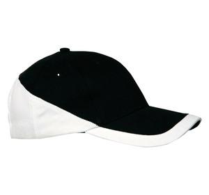 K-up KP045 - RACING - BI-COLOUR 6 PANEL CAP Black / White