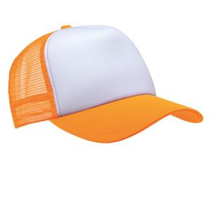 K-up KP111 - TRUCKER MESH CAP - 5 PANELS White / Fluorescent Orange