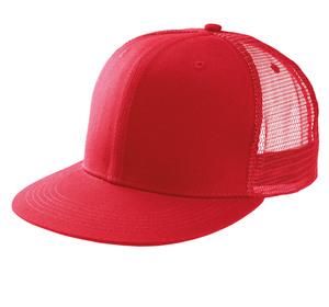 K-up KP113 - TRUCKER FLAT PEAK CAP - 6 PANELS Red