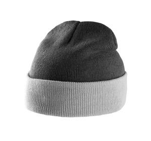 K-up KP514 - BI-COLOUR BEANIE HAT WITH TURN-UP