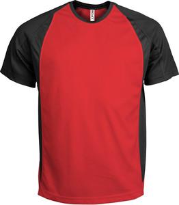 ProAct PA467 - MEN'S BICOLOUR SHORT SLEEVE CREW NECK T-SHIRT Red / Black