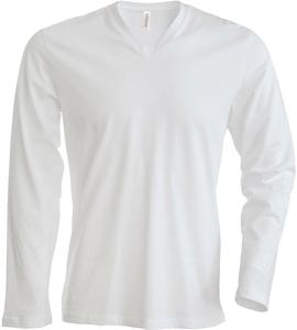 Kariban K358 - MEN'S LONG SLEEVE V-NECK T-SHIRT White