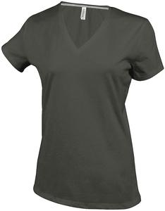 Kariban K381 - LADIES' SHORT SLEEVE V-NECK T-SHIRT Dark Khaki