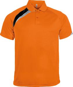 ProAct PA457 - MEN'S SHORT SLEEVE POLO-SHIRT Orange / Black / Storm Grey