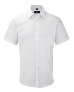 Russell Collection RU963M - Mens Short Sleeve Herringbone Shirt