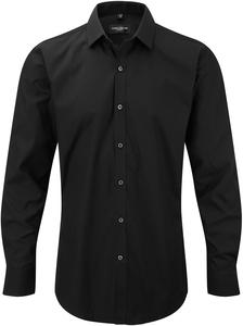 Russell Collection RU960M - MENS' LONG SLEEVE ULTIMATE STRETCH SHIRT Black/Black