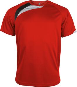 ProAct PA436 - SHORT SLEEVE SPORTS T-SHIRT Sporty Red / Black / Storm Grey