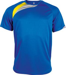 ProAct PA436 - SHORT SLEEVE SPORTS T-SHIRT Sporty Royal Blue / Sporty Yellow / Storm Grey