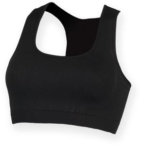 Skinnifit SK235 - SF Ladies Workout Cropped Top Black/Black