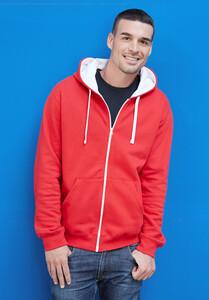 Kariban K466 - Contrast hooded full zip sweatshirt Red / White