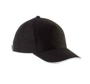 K-up KP148 - KIDS CAP WITH CONTRASTING SANDWICH VISOR - 5 PANELS Black / White