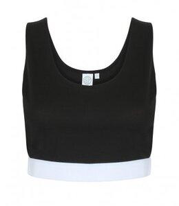 Skinnifit SK236 - SF Ladies Fashion Crop Top Black/White