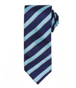 Premier PR783 - Waffle Stripe Tie Navy/Turquoise