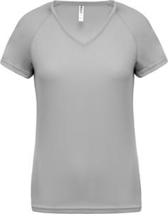 Proact PA477 - Ladies’ V-neck short-sleeved sports T-shirt Fine Grey