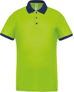 Proact PA489 - Men's performance piqué polo shirt Lime / Sporty Navy