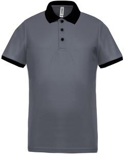 Proact PA489 - Men's performance piqué polo shirt Sporty Grey / Black