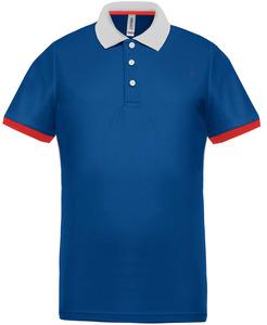 Proact PA489 - Men's performance piqué polo shirt Sporty Royal Blue / White / Red