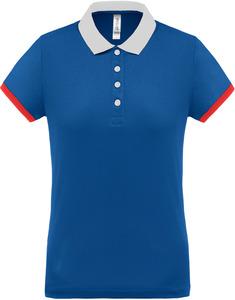 Proact PA490 - Ladies’ performance piqué polo shirt Sporty Royal Blue / White / Red