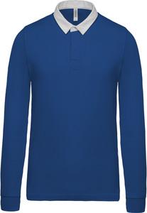 Rugby polo shirt - Kariban K213 - (25pces) Light Royal Blue / White