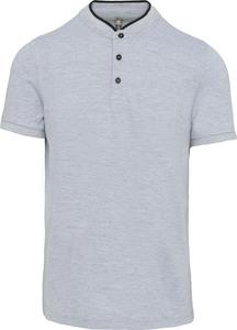 Kariban K223 - Men's short-sleeved polo shirt with Mandarin collar Oxford Grey/ Black