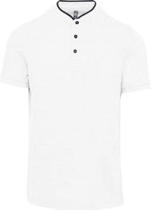 Kariban K223 - Men's short-sleeved polo shirt with Mandarin collar White / Navy