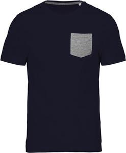 Kariban K375 - Organic cotton T-shirt with pocket detail Navy / Grey Heather