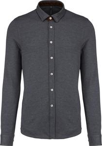 Kariban K507 - Long-sleevedJacquard knit shirt Jacquard Dark Grey