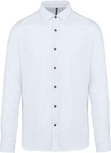 Kariban K588 - Men's long sleeve linen and cotton shirt White