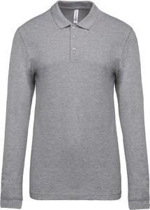 Kariban K256 - Men's long-sleeved piqué polo shirt Oxford Grey