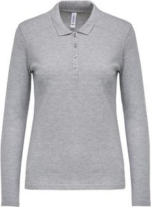 Kariban K257 - Ladies’ long-sleeved piqué polo shirt Oxford Grey