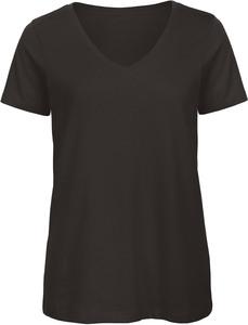B&C CGTW045 - Ladies' Organic Cotton V-neck T-shirt Black