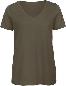 B&C CGTW045 - Ladies' Organic Cotton V-neck T-shirt Khaki