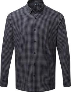 Premier PR252 - Large-check gingham shirt Steel/ Black
